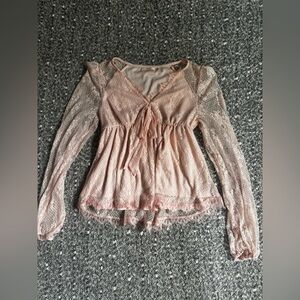 Elegant Lace Pink Top
